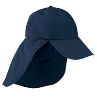 6-Panel UV Low-Profile Cap with Elongated Bill and Neck Cape